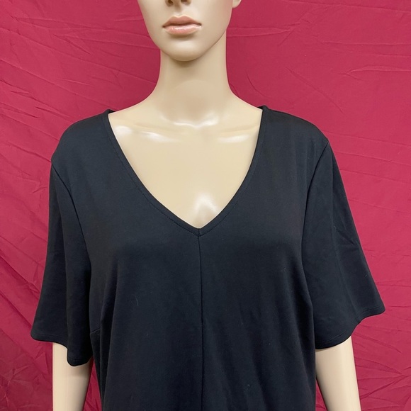 Drop Waist Black Pointe V-Neck Skater Dress with pockets size 1 16/18 - Picture 5 of 8